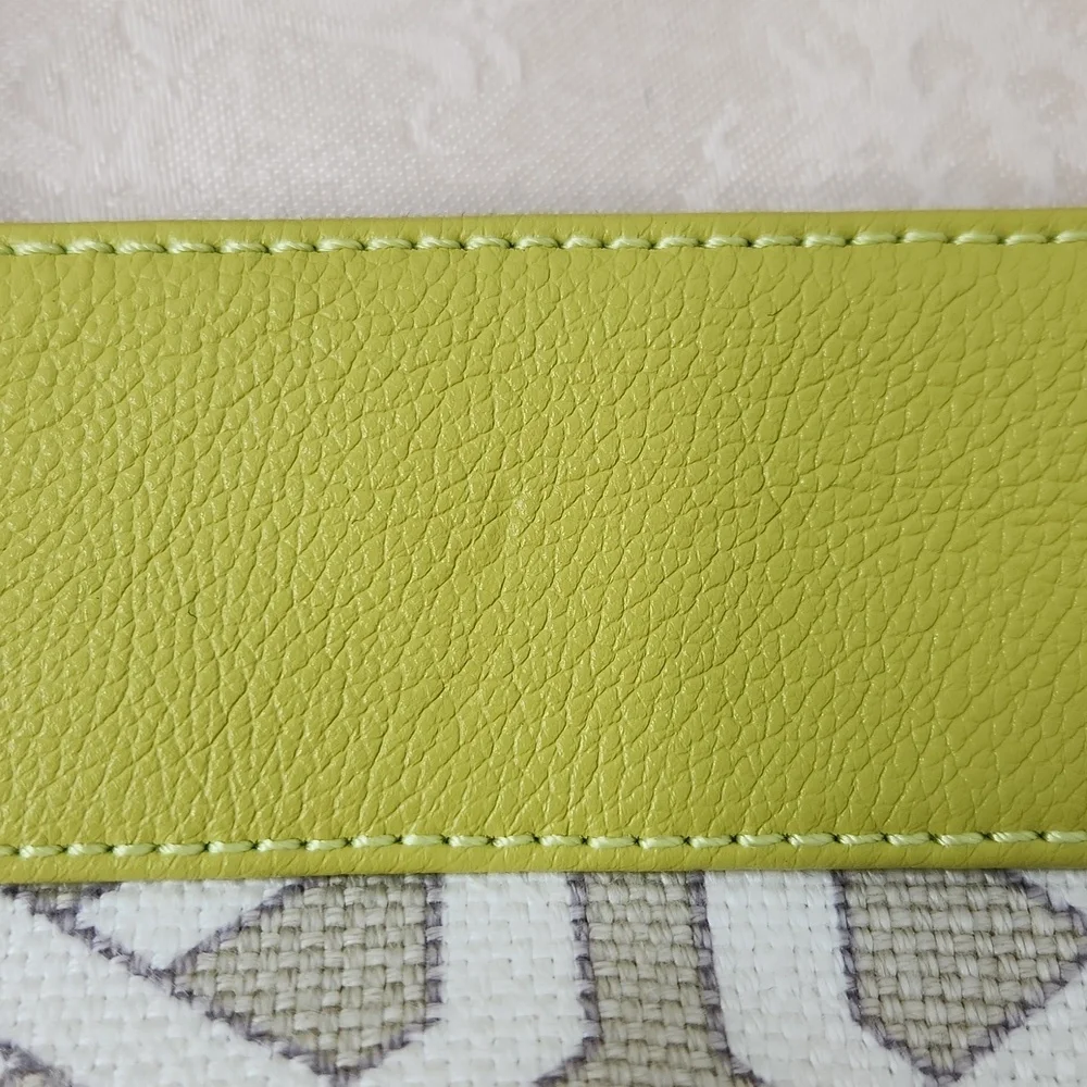 Spartina 449 Veranda Day tote shoulder purse lime green beige coastal leather - Picture 7 of 10